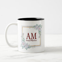 Personalized Floral Monogram Rose Frame