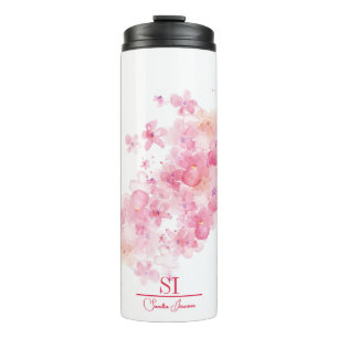Personalized Floral Monogram Thermal Tumbler