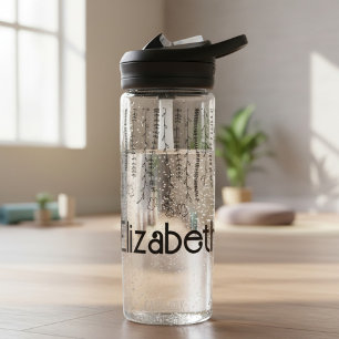 Personalized Floral Monogram Water Bottle