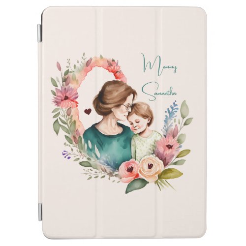 Personalized Floral Mother and Daughter Son iPad Air Cover