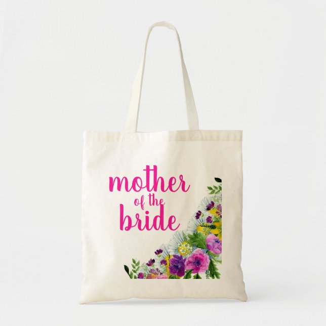 Personalized Floral mother of the bride Tote Bag (Front)