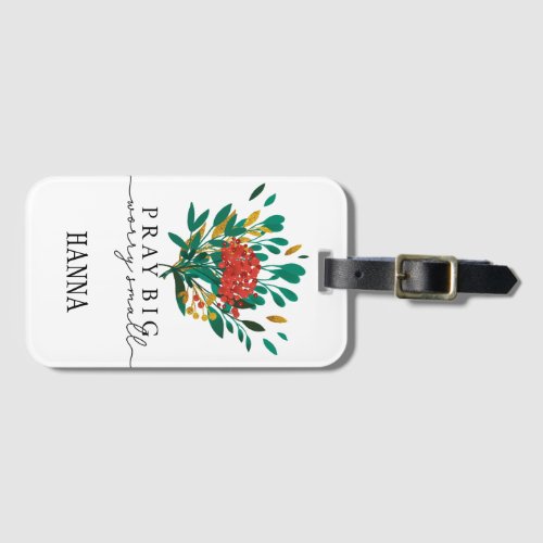 Personalized Floral Motivational Luggage Tag