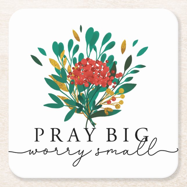 Personalized Floral Motivational Paper Coaster (Front)