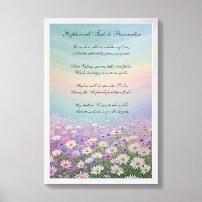 Personalized Floral Motivational  Poster (Framed Front)