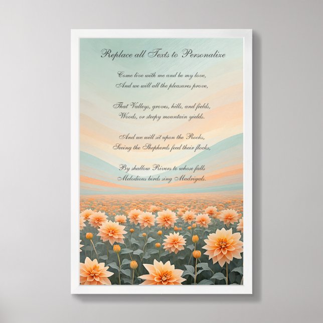 Personalized Floral Motivational  Poster (Framed Front)