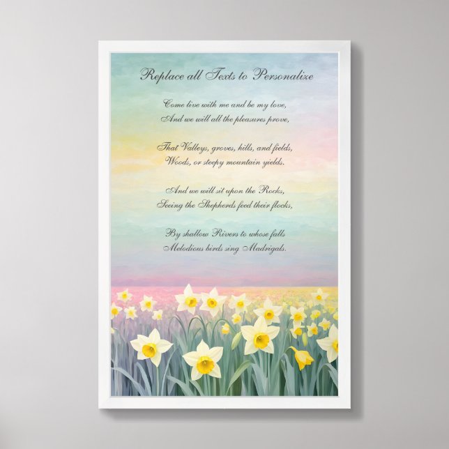 Personalized Floral Motivational  Poster (Framed Front)