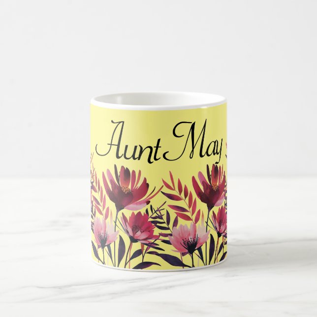 Personalized Floral Mug - Customizable Flower Mug (Center)