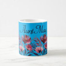 Personalized Floral Mug - Customizable Flower Mug
