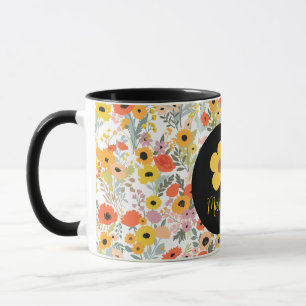 Personalized floral mug for her 