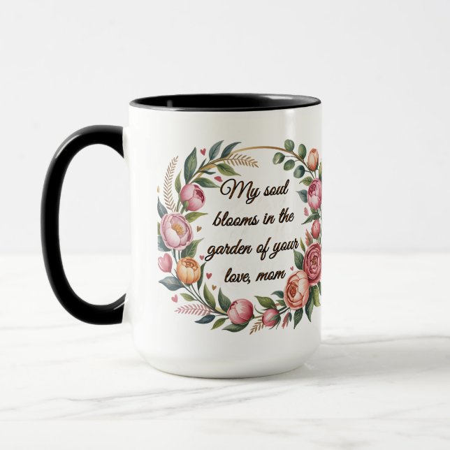 "Personalized Floral Mug with Heartfelt Message fo (Left)