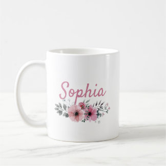 Personalized Floral Mug With Name