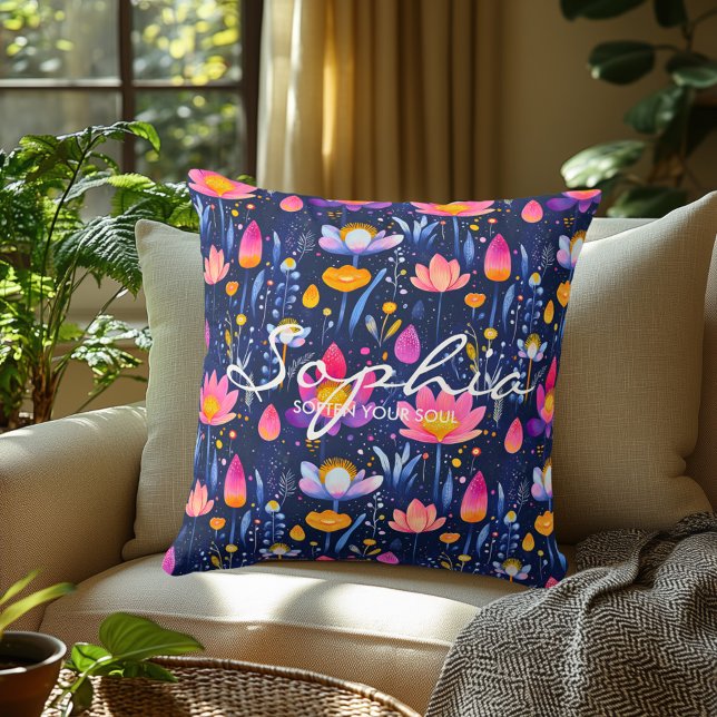 Personalized Floral Name Cushion Inspirational (Creator Uploaded)