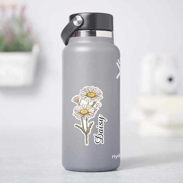 Personalized Floral Name Custom Botanical  Sticker (HydroFlask)