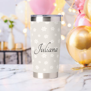 Personalized Floral Name  Insulated Tumbler