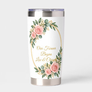 Personalized Floral Name & Message 20 oz Thermal T Insulated Tumbler