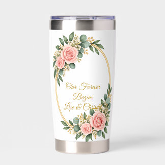 Personalized Floral Name & Message 20 oz Thermal T Insulated Tumbler