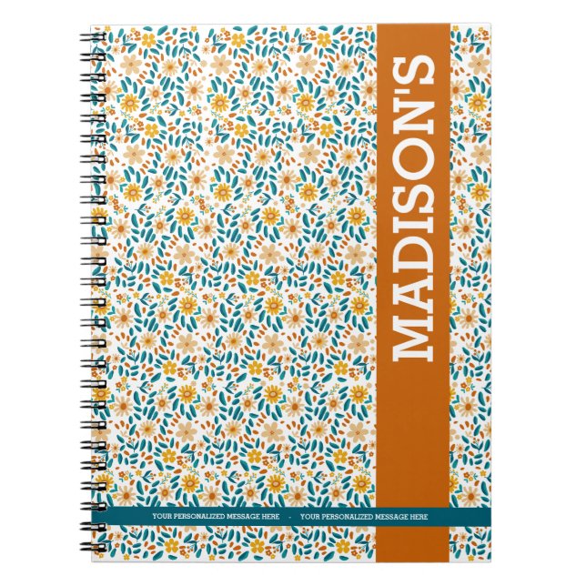 Personalized Floral & Name  Notebook (Front)