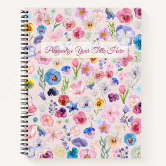 Personalized Floral Notebook - Colorful Blossom
