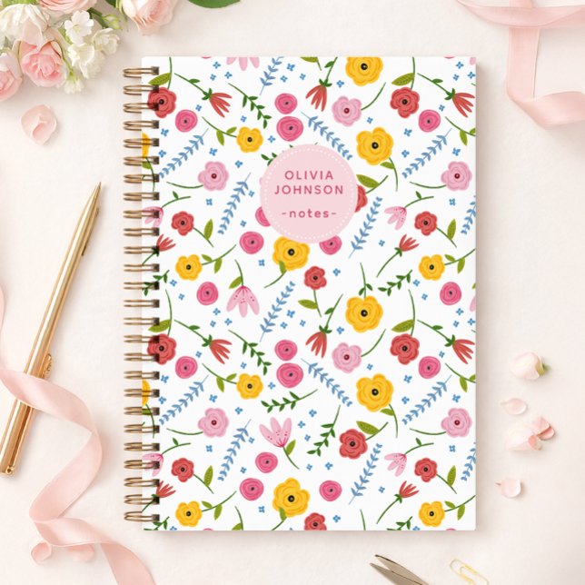 Personalized Floral Notebook for Mom or Grandma (Personalized Gift Idea)