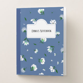 Personalized Floral Notebook Pocket Folder