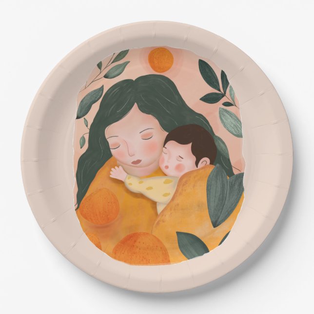 Personalized Floral Party Dinner  Paper Plates (Front)