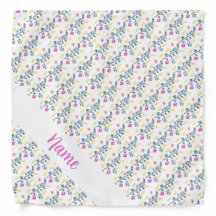 Personalized Floral Pattern Bandana – Custom Name 