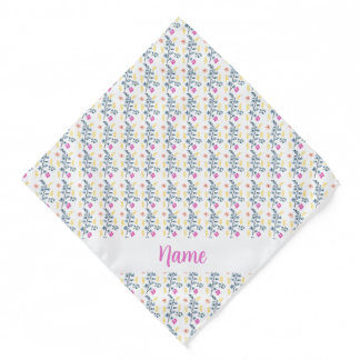 Personalized Floral Pattern Bandana – Custom Name 
