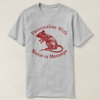 Personalized Floral Pattern Rat / Mouse T-shirt by oph3lia at Zazzle