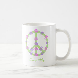 Personalized Floral Peace Sign Mug