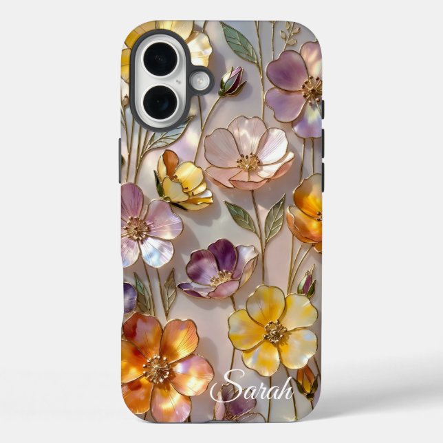 Personalized Floral Phone Case Colorful Flowers (Back)