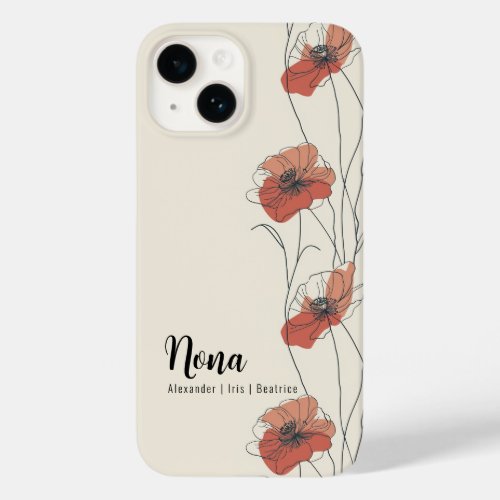 Personalized floral phone case Gift for her Case_Mate iPhone 14 Case