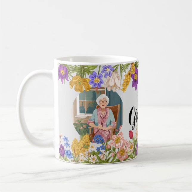 Personalized Floral Photo Collage Mug Gift (Left)