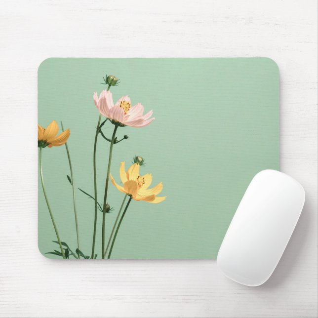 Personalized Floral Photo Modern Mouse Pad (With Mouse)