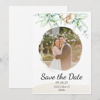 Personalized Floral Photo Save The Date