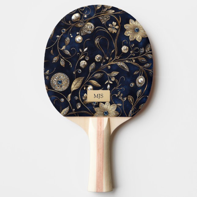 Personalized Floral Ping Pong Paddle (Front)