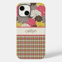 Luxury Glitter Vintage Pattern Flower Plaid Cover For Samsung