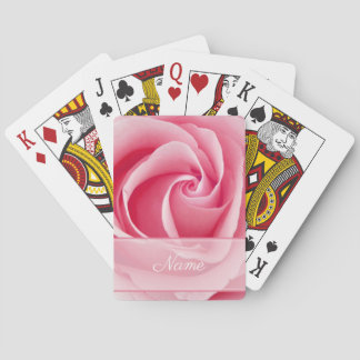 Personalized Floral Playing Cards | Pink Roses