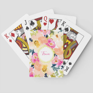 Personalized Floral Poker Cards