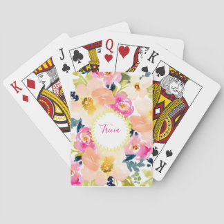 Personalized Floral Poker Cards