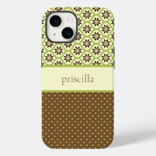 Personalized Floral & Polka Dots Phone Case