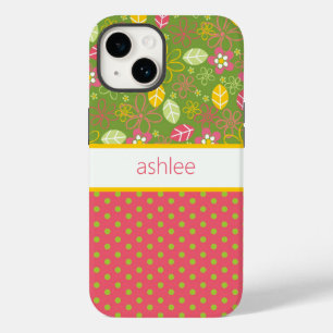 Personalized Floral & Polka Dots Phone Case