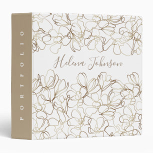 Personalized Floral Portfolio 3 ring binder
