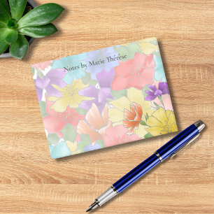 Personalized Floral Post-it Notes