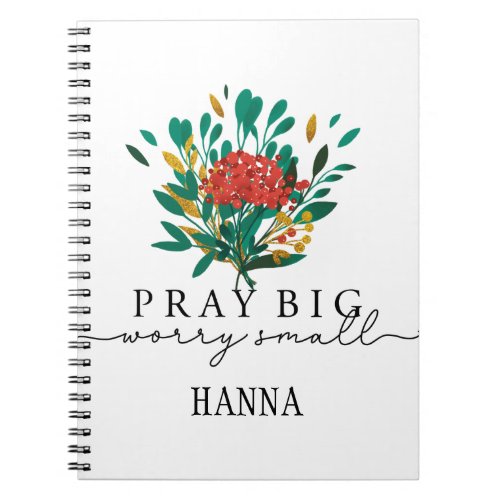Personalized Floral Prayer Motivational Notebook