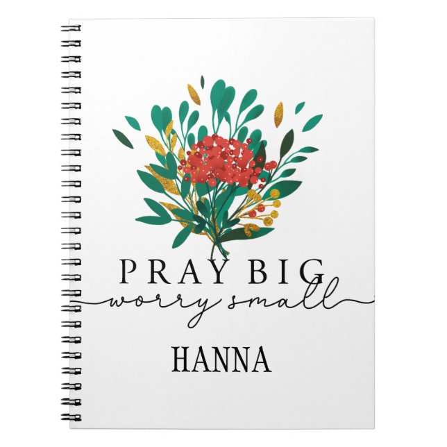 Personalized Floral Prayer Motivational Notebook (Front)
