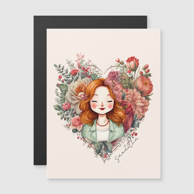 Personalized Floral Pretty Lady (Front/Back)