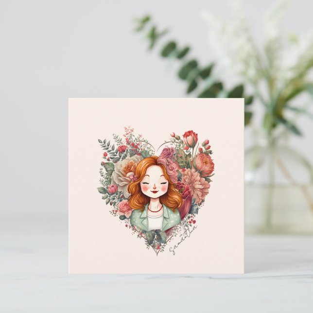 Personalized Floral Pretty Lady (Standing Front)