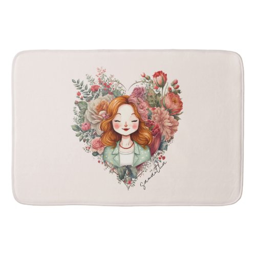 Personalized Floral Pretty Lady Bath Mat