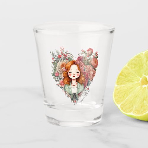 Personalized Floral Pretty Lady Shot Glass