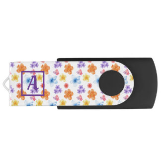 Personalized Floral Print USB Drive